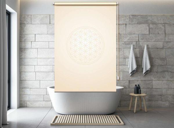 Extartiqe Duschrollo -Blume des Lebens beige